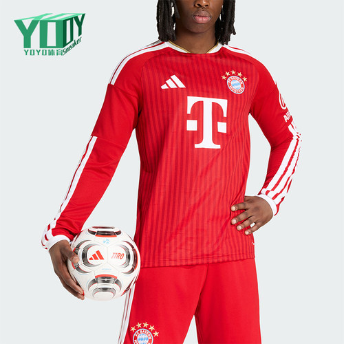 Adidas/阿迪达斯正品FC BAYERN男士足球经典运动长袖球衣JZ3102