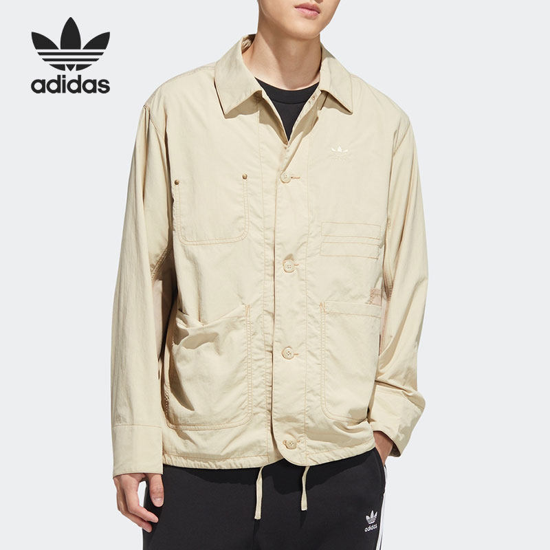 Adidas/阿迪达斯正品三叶草新款运动工装男子牛仔夹克HM8015