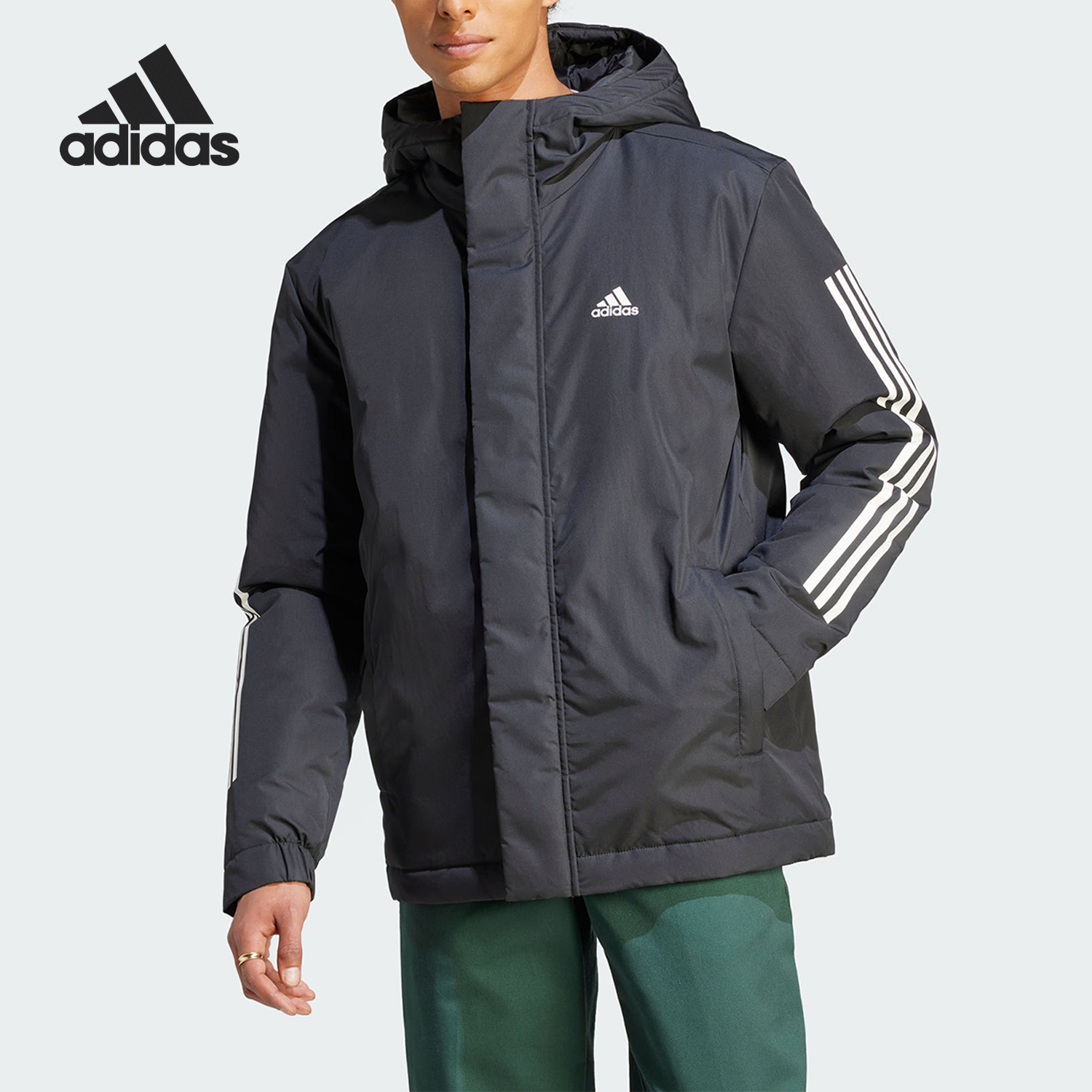 Adidas/阿迪达斯男子连帽棉服