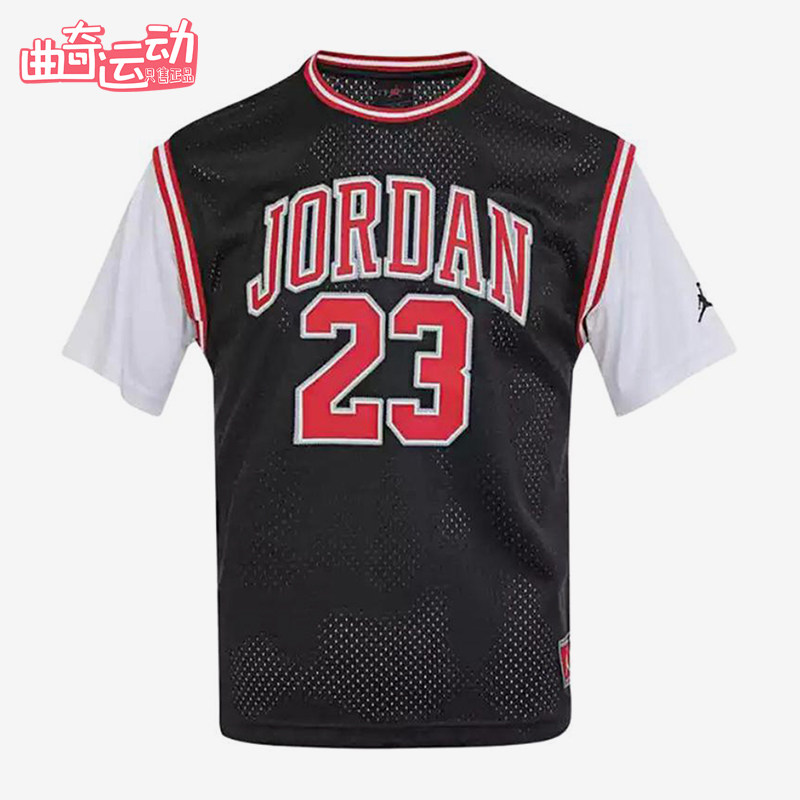 Nike/耐克正品JORDAN新款男黑白色休闲篮球经典短袖T恤HM4772-010