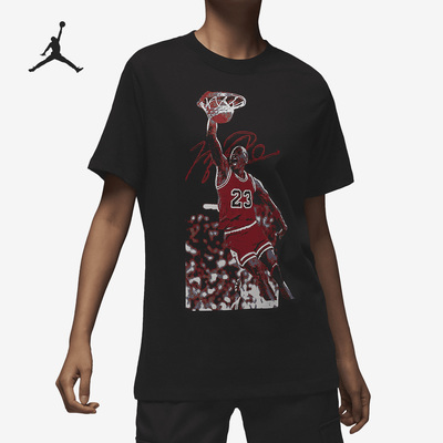 Nike/耐克正品JORDAN女子宽松休闲印花运动短袖T恤FB4613-010