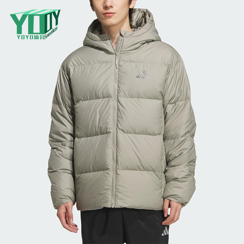 Adidas/阿迪达斯正品2025男士休闲户外连帽日常运动羽绒服KC2479