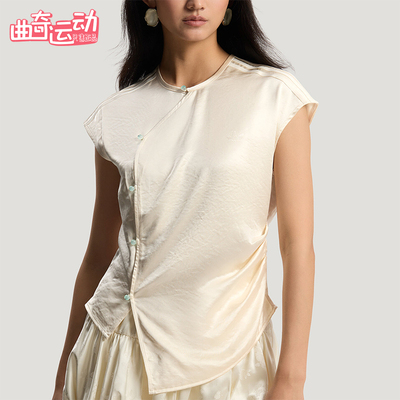 Adidas/阿迪达斯正品三叶草女士新中式缎面经典休闲短袖T恤KY5745