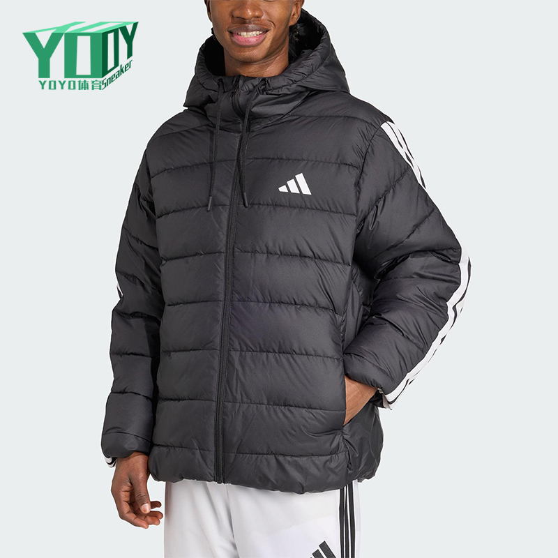 Adidas/阿迪达斯正品冬季男士运动连帽保暖防风拉链棉服JM8355