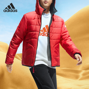 Adidas 冬季 新款 男子保暖双面穿连帽棉服HY7219 阿迪达斯正品