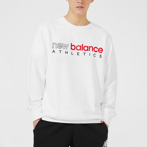 New Balance/NB正品新款男子印花休闲运动圆领长袖T恤AMT01577-WT
