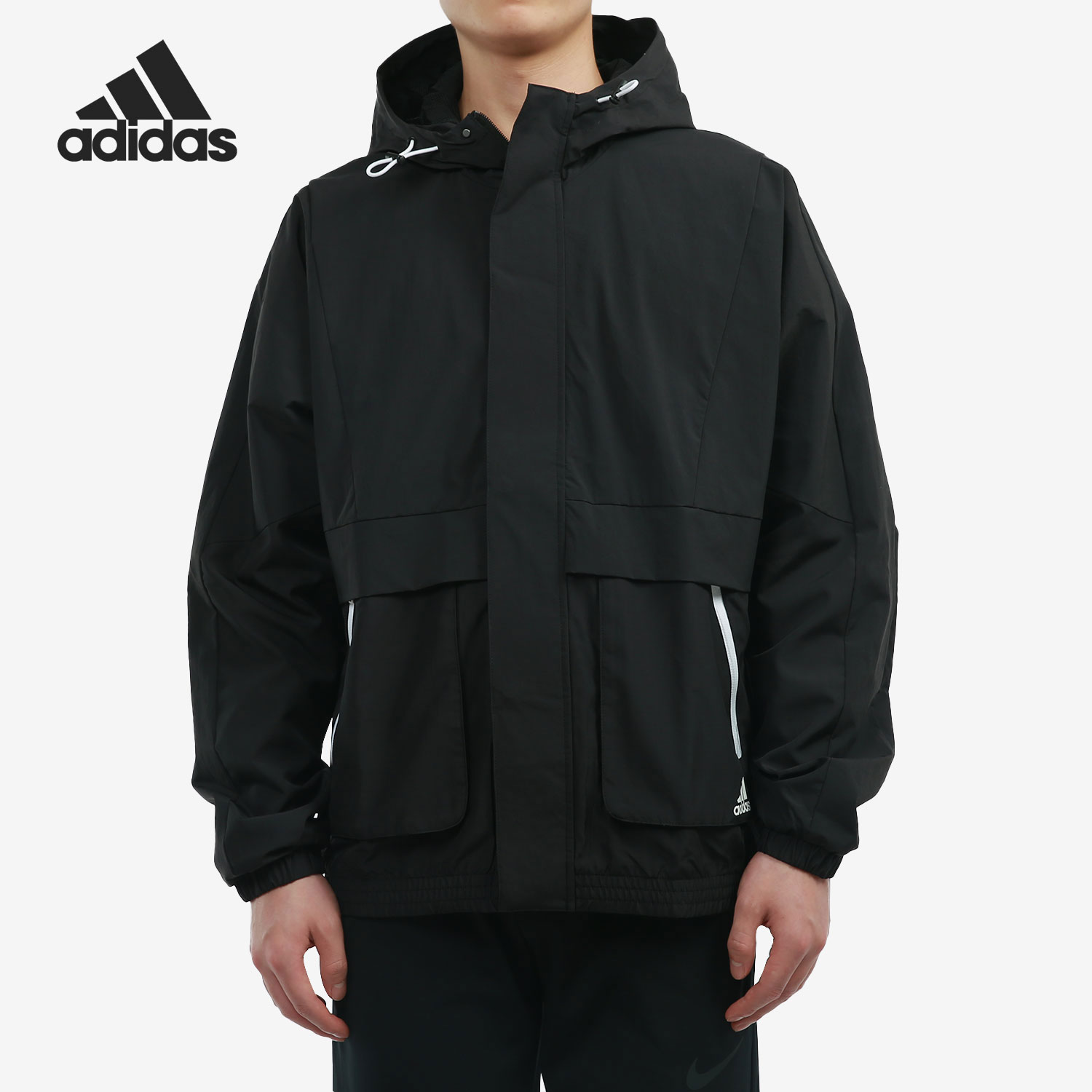 Adidas/阿迪达斯正品男子梭织时尚运动连帽夹克外套 H40211