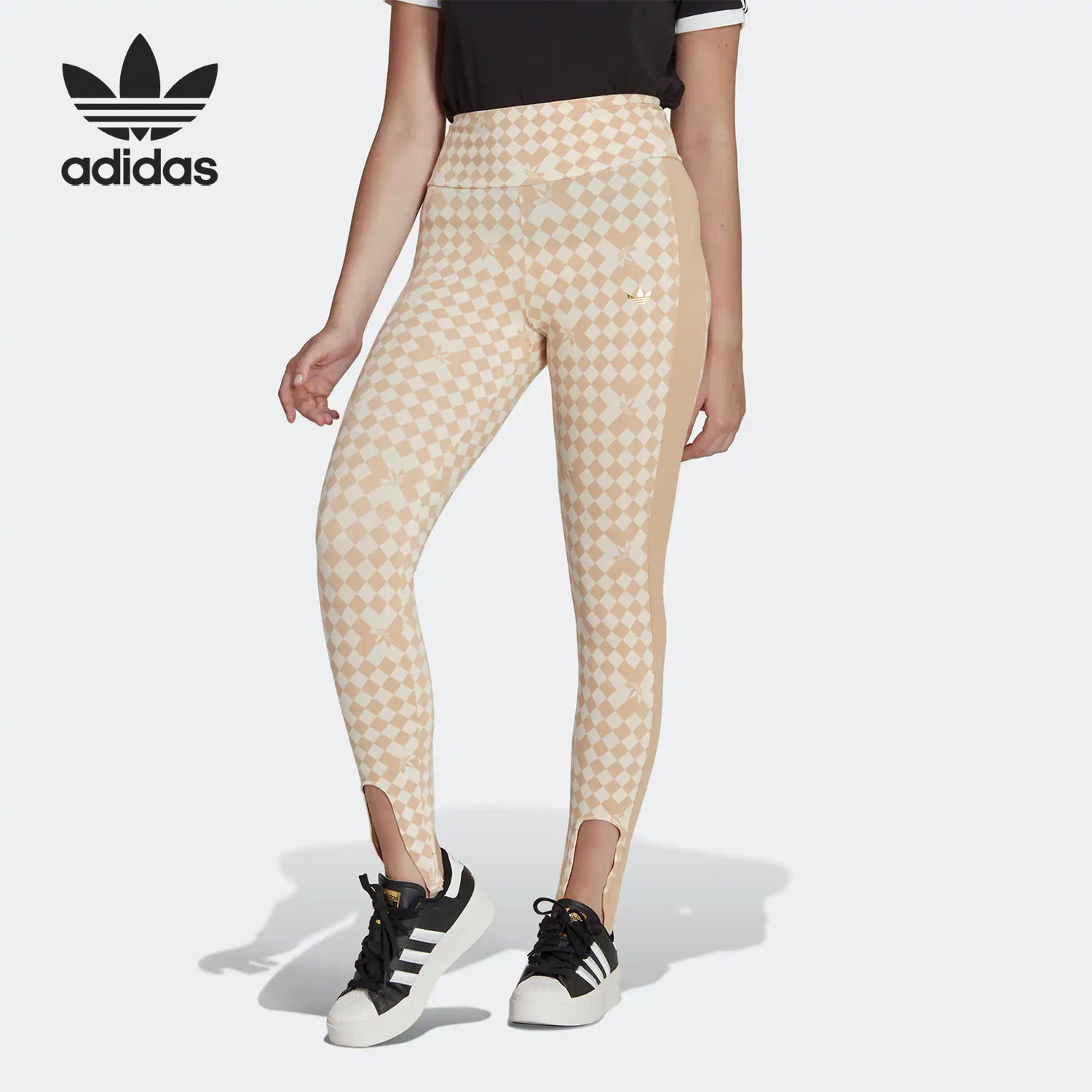 Adidas/阿迪达斯正品三叶草女士时尚训练运动紧身裤IA3916