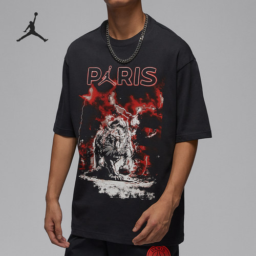 Nike/耐克 正品JORDAN巴黎圣日耳曼男士时尚印花T恤FV7735-045