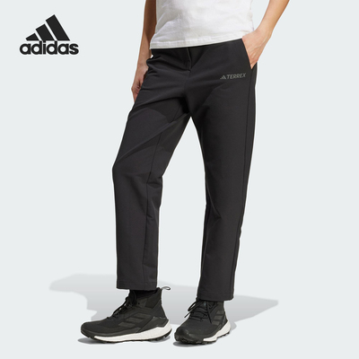 Adidas/阿迪达斯正品2025女士户外透湿保暖软壳运动裤JV8749