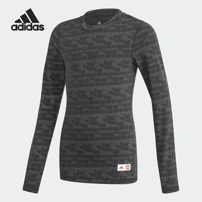 Adidas/阿迪达斯正品春秋大童针织透气运动休闲长袖T恤GN6778