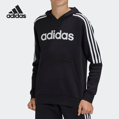 大童加绒连帽卫衣套头衫