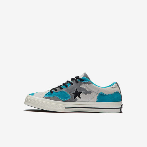 Converse匡威 one star 防滑拼接低帮休闲板鞋蓝灰 165917C