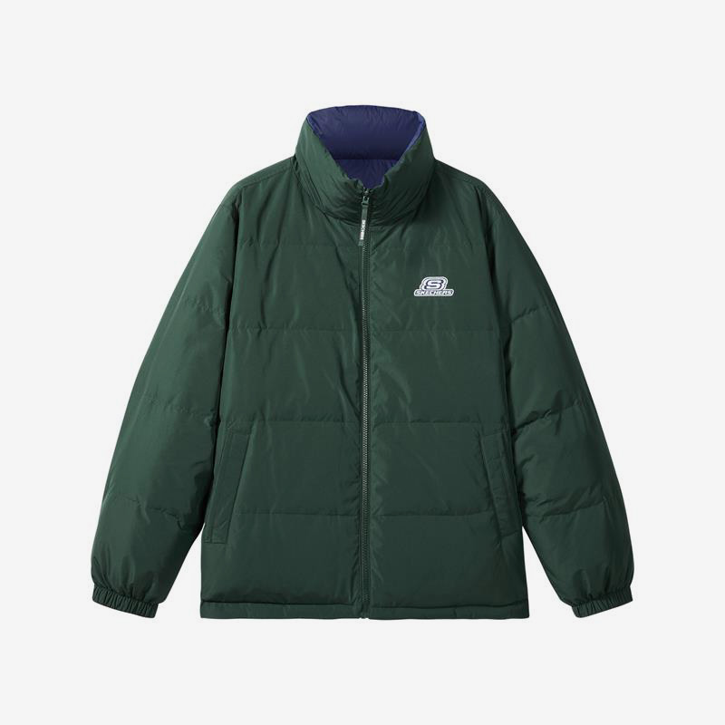 Skechers/斯凯奇正品男女舒适立领休闲运动保暖短款羽绒服