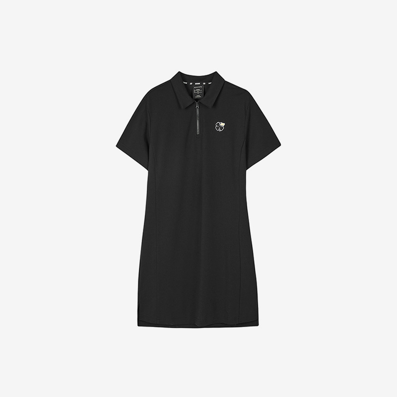 Skechers/斯凯奇正品女子运动拉链休闲短袖连衣裙L223W011-0018