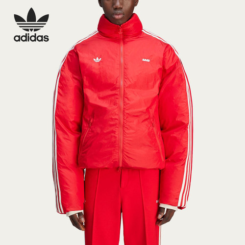 Adidas/阿迪达斯正品三叶草FW24条纹保暖时尚休闲棉服JG1427