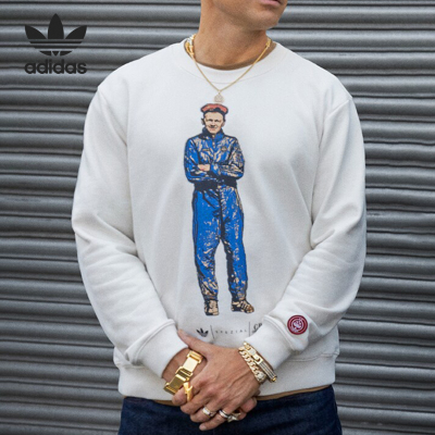 Adidas/阿迪达斯正品三叶草男士印花保暖休闲宽松卫衣JH1463