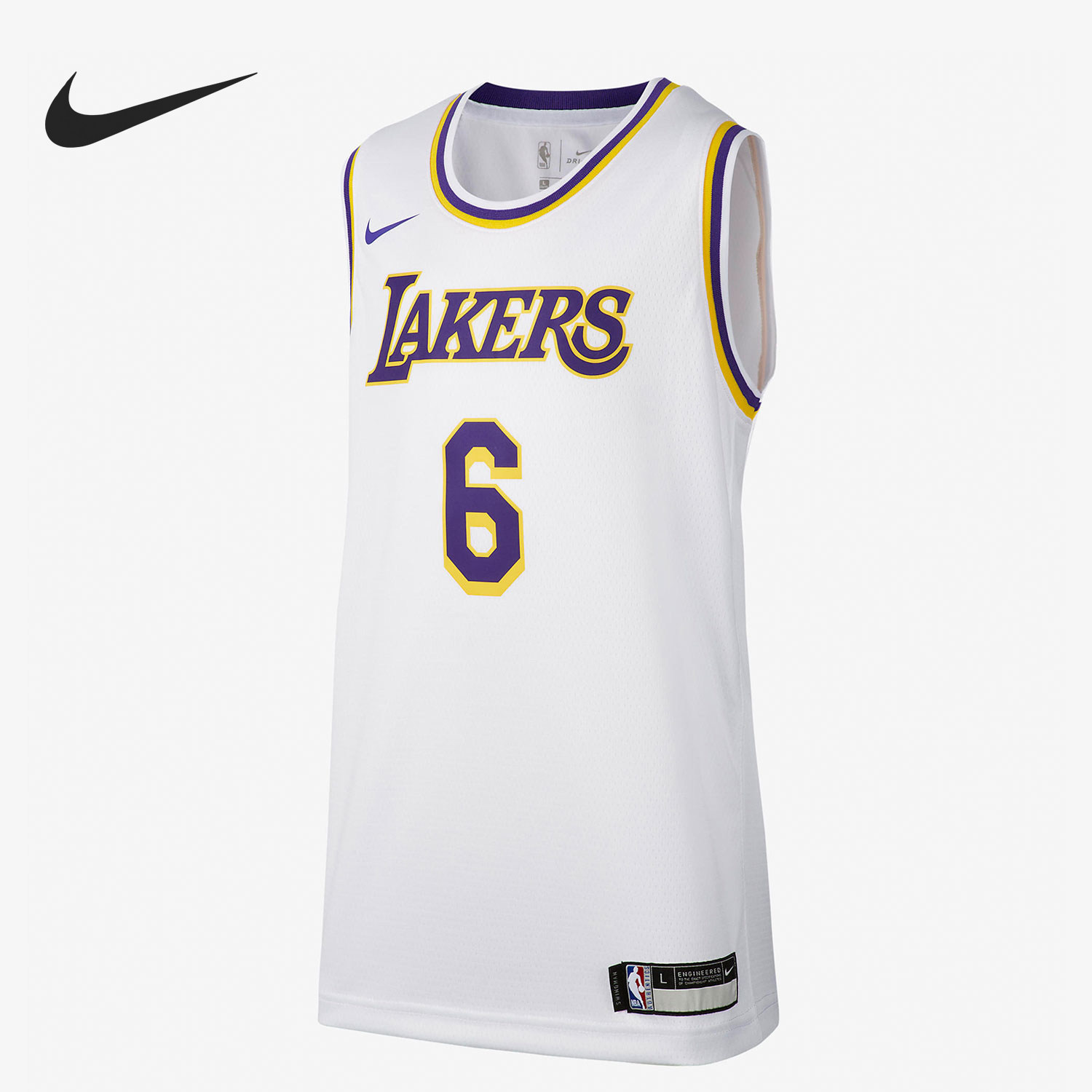 Nike/耐克官方正品洛杉矶湖人队大童透气篮球运动背心DZ4140-100