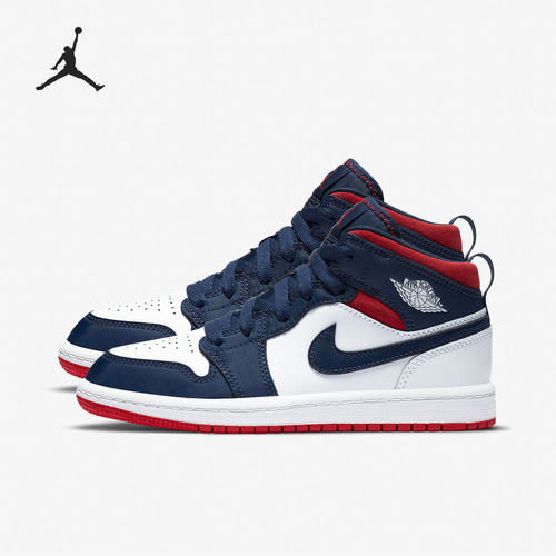 Nike/耐克正品Jordan 1 Mid AJ1女子大童篮球鞋BQ6932-104