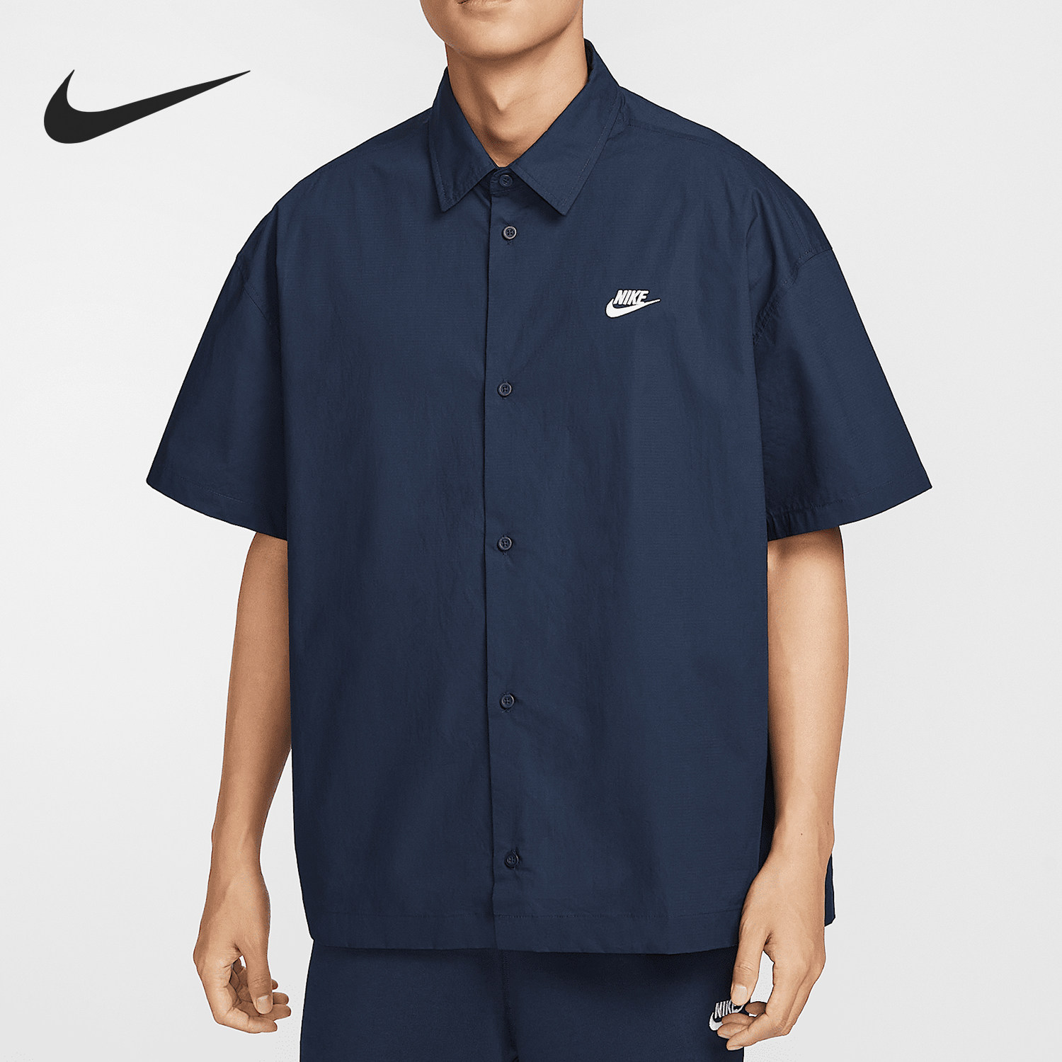 Nike/耐克正品2025 Club男士经典宽松利落翻领衬衫HJ2027-451