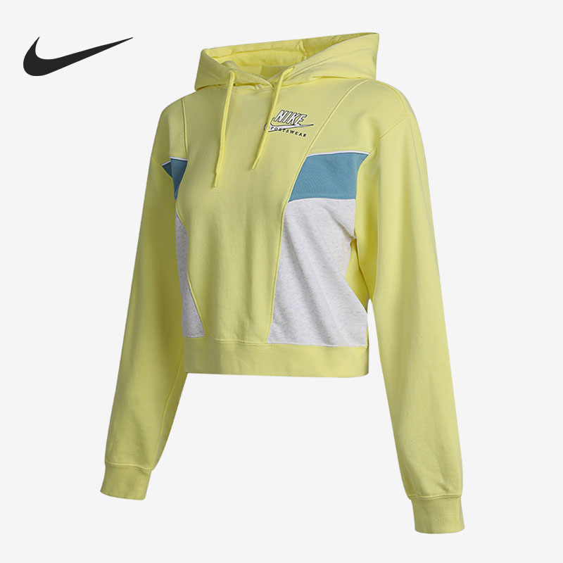Nike/耐克正品女子休闲运动透气针织连帽套头卫衣 CZ8605-712