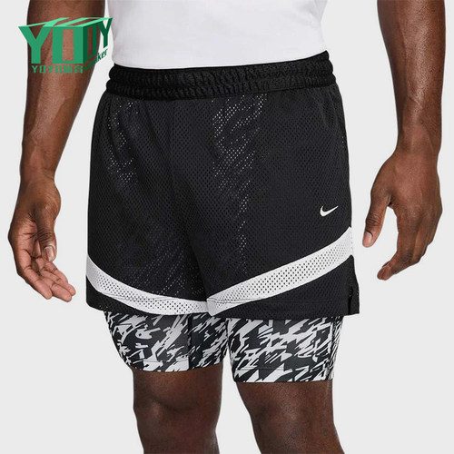 Nike/耐克正品男士拼接松紧修身中腰三分休闲短裤HJ3894-010