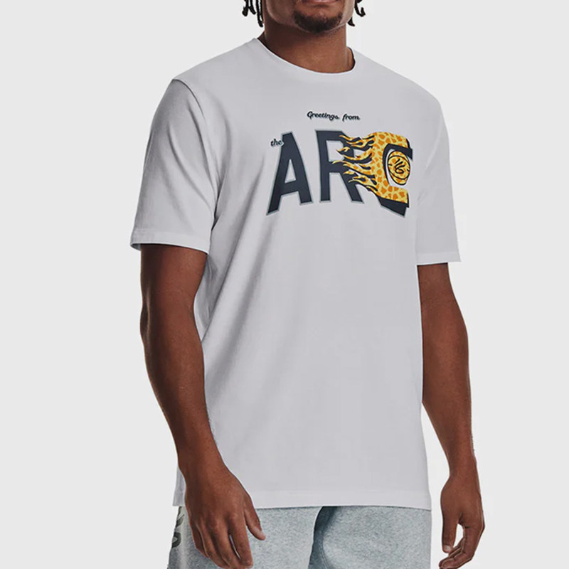 UA/安德玛正品CURRY ARC SS男子印花运动训练短袖T恤1376804-100