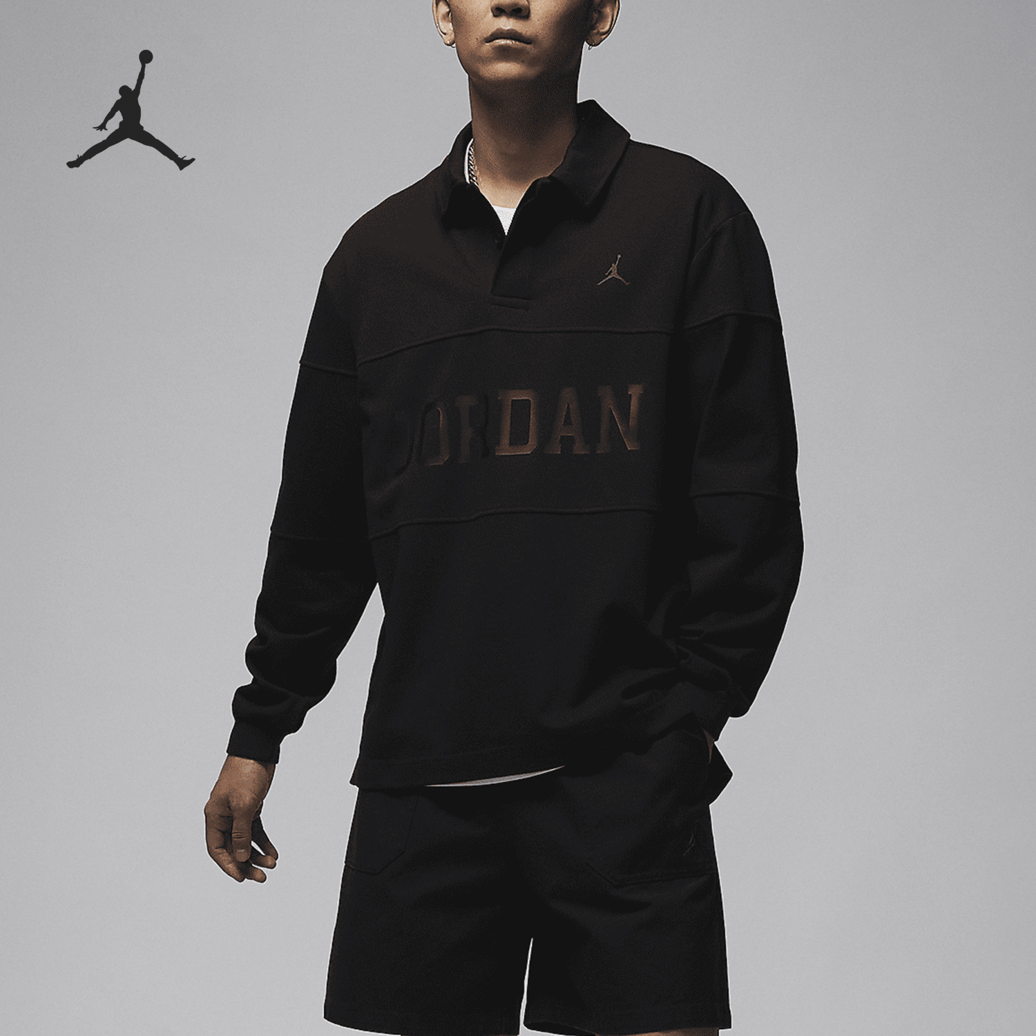 耐克男士透气长袖POLO衫