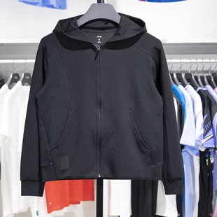 李宁健身女子舒适透气开衫连帽卫衣【户外人20度穿搭】AWDU158-4