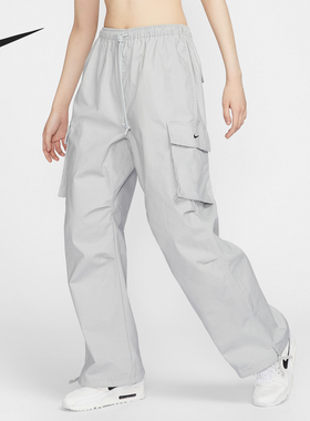 Nike/耐克正品2024新款女士运动宽松阔腿工装长裤FV7521-077