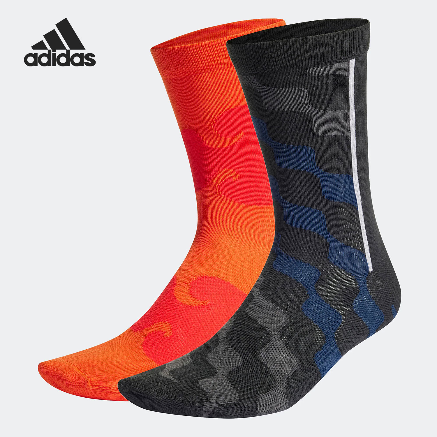 Adidas/阿迪达斯正品MARIMEKKO联名女子印花袜子两双装HI1247