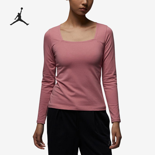 Nike/耐克正品新款女粉色训练跑步弹力合身长袖T恤FB5201-618