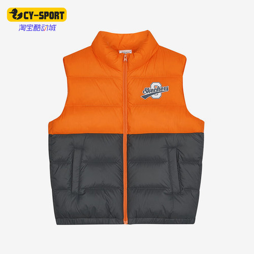 Skechers/斯凯奇正品新款儿童梭保暖时尚休闲织羽绒马甲