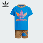 阿迪达斯正品 套装 70S Adidas 小童运动短袖 ADI SET JI9843