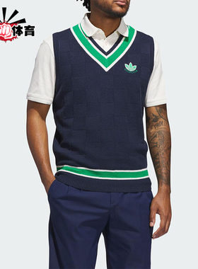 Adidas/阿迪达斯正品三叶草男士无袖高尔夫运动针织马甲JN9736