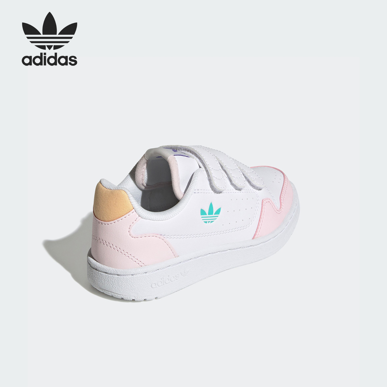 Adidas/阿迪达斯正品三叶草小童时尚防滑魔术贴运动鞋GY1173