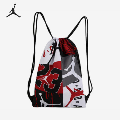 Nike耐克正品Jordan Air男女涂鸦大容量抽绳双肩包9A0360-R78