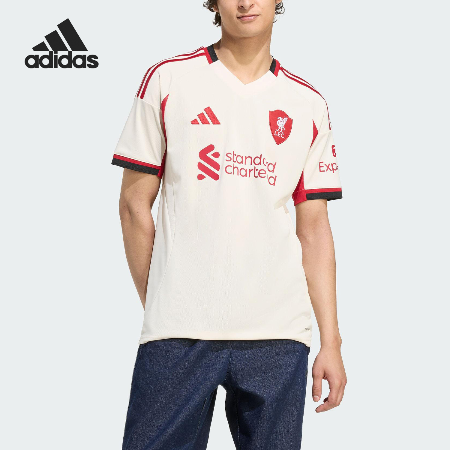 Adidas/阿迪达斯正品LIVERPOOL男士透气足球比赛短袖JV6487