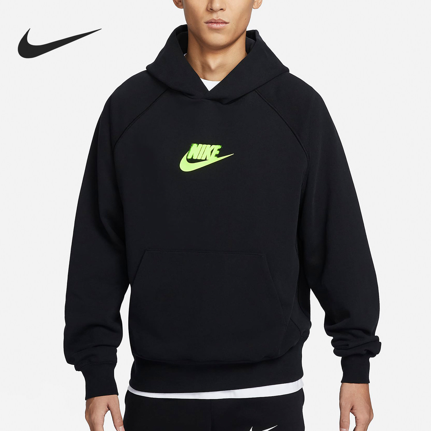 Nike/耐克正品春季新款男士薄绒运动连帽套头卫衣HJ1465-010