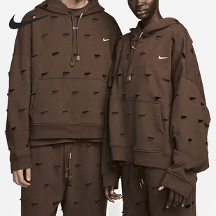 Nike/耐克正品Jacquemus Swoosh 男女加绒连帽卫衣FJ3482-259