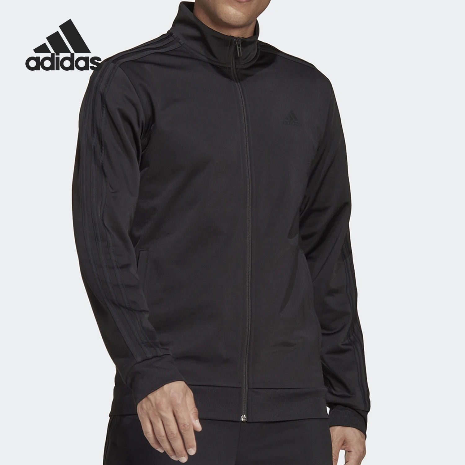 Adidas/阿迪达斯正品训练立领男子舒适透气夹克外套H46101 - 实物图