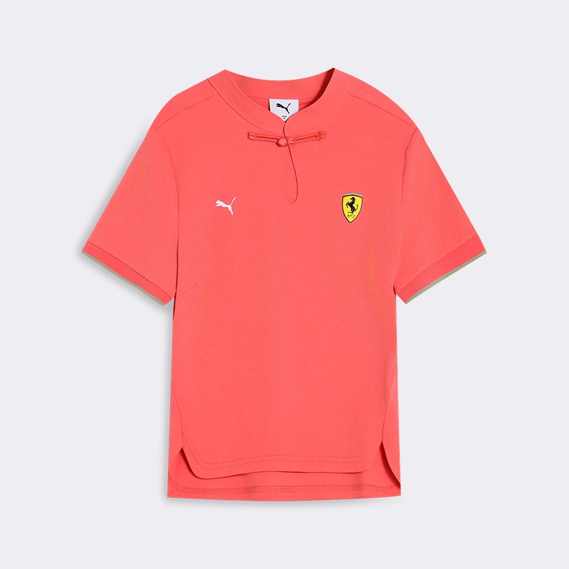 Puma/彪马正品FERRARI女士新中式盘扣唐装时尚T恤634328-07