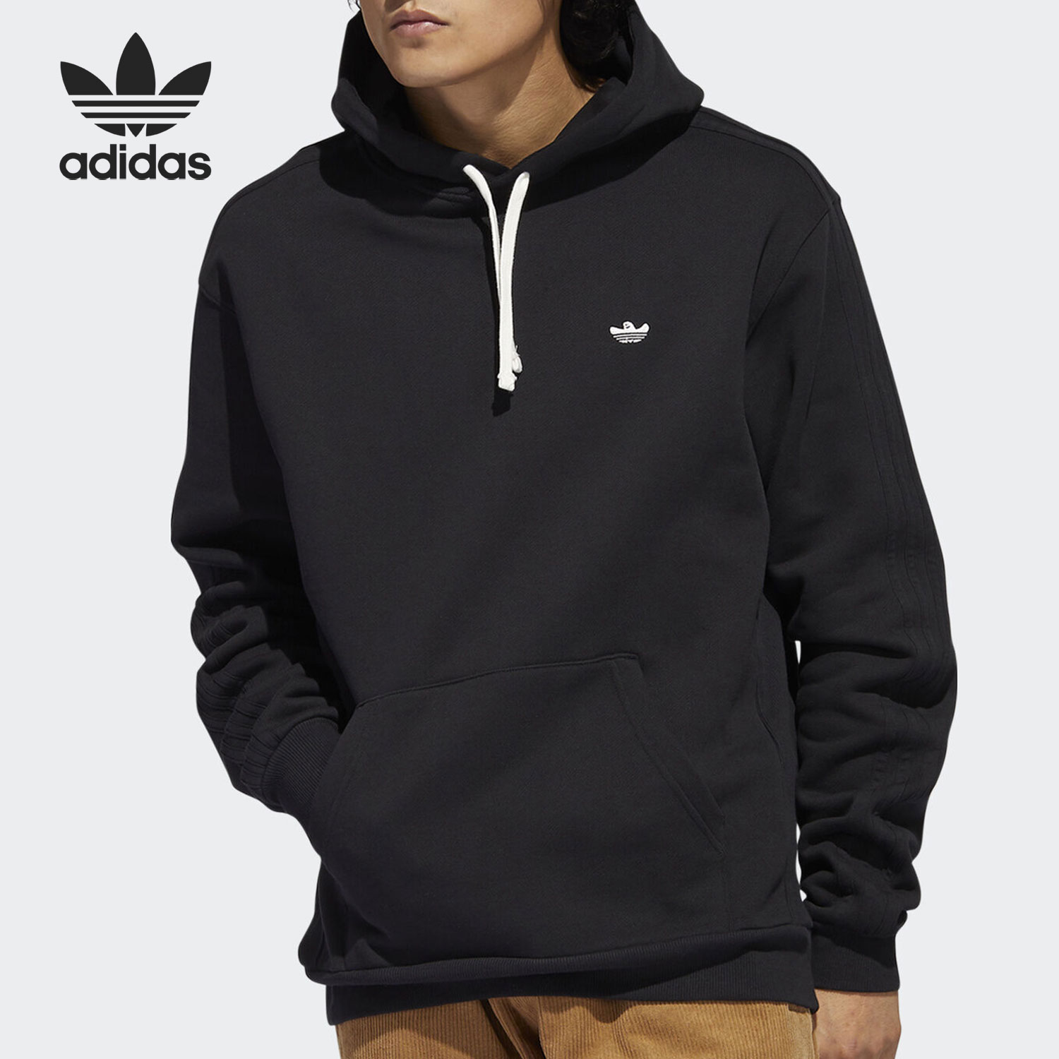 Adidas/阿迪达斯正品三叶草 新款男子运动休闲连帽套头卫衣GD3544