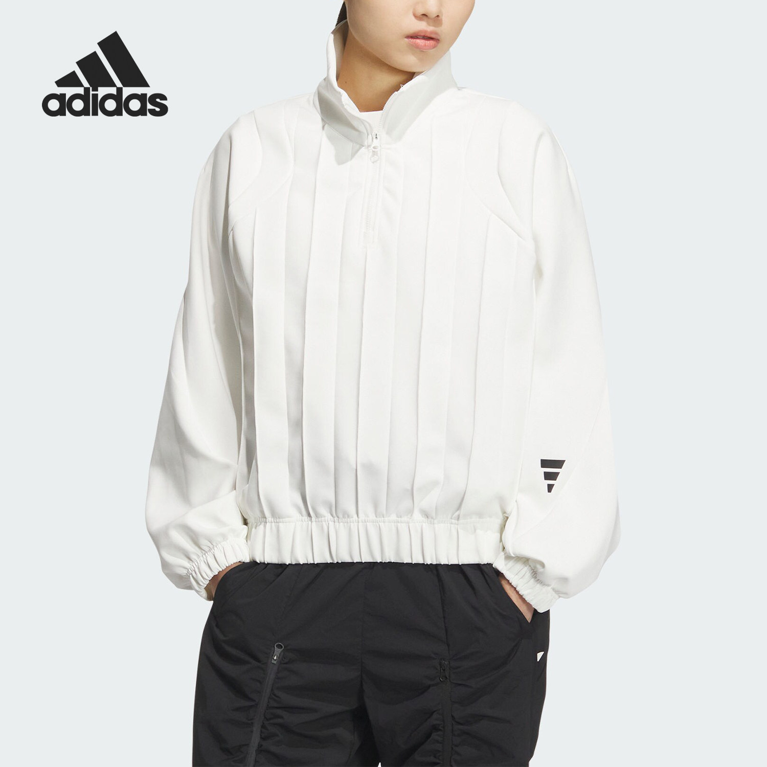Adidas/阿迪达斯正品FUSTL W P CREW女士简约短款卫衣JM4256