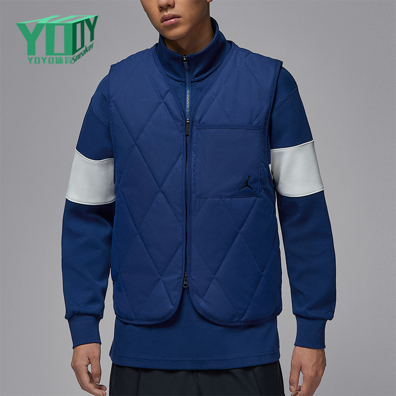 Nike/耐克正品JORDAN男士运动保暖高尔夫宽松棉马甲HQ8680-492