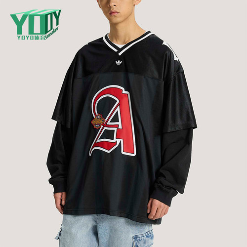 Adidas/阿迪达斯正品三叶草男士休闲运动经典长袖球衣T恤KS5328
