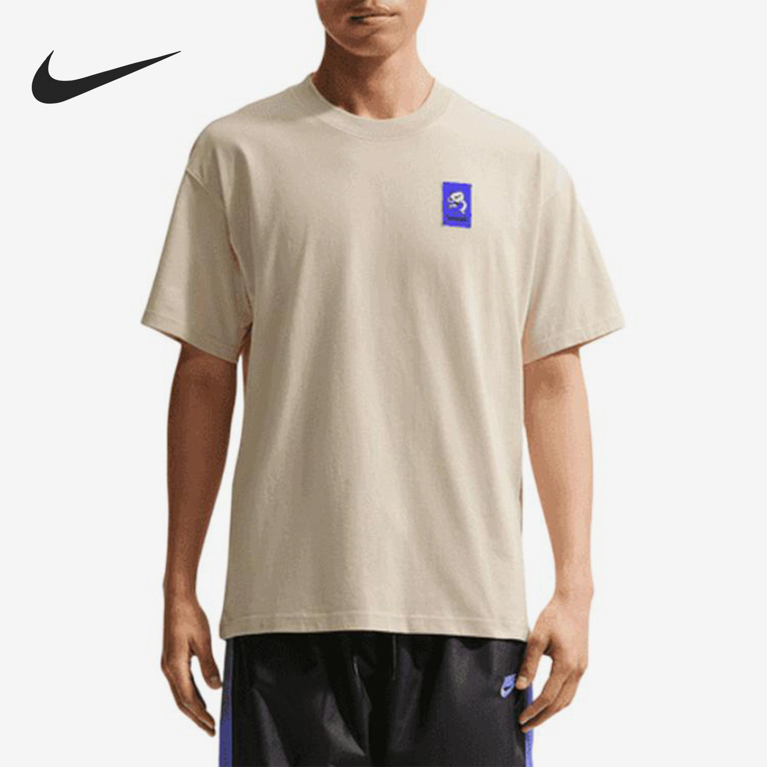 Nike/耐克正品SwoshSwosh新款男米白蓝色短袖T恤IH1158-229 - 实物图