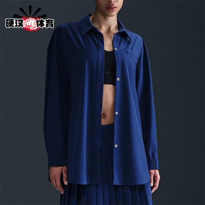 Nike/耐克正品2025 Dri-FIT女士翻领休闲运动宽松衬衫HM8385-455