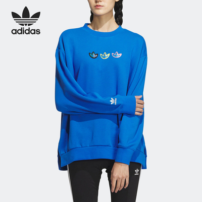 阿迪达斯女士宽松卫衣套头衫