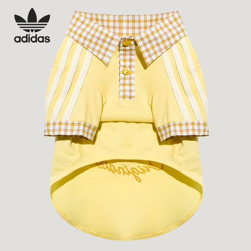Adidas阿迪达斯正品Originals宠物经典格纹三条纹翻领衫LF0383